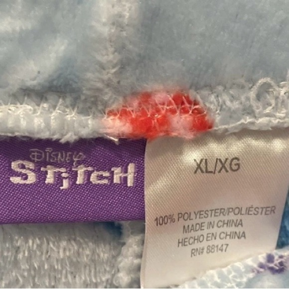 Disney Stitch Light Blue Pajama Pants XL Lilo & Stitch Adult ,valentines,hearts - Picture 9 of 9